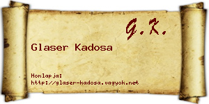 Glaser Kadosa névjegykártya